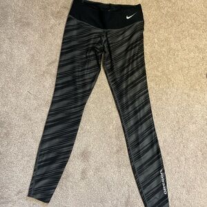 Nike Black and Gray Women's Leggings